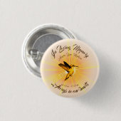 ハミング鳥、愛するメモリキーチェーンストーンマグン 缶バッジ (正面&裏面)