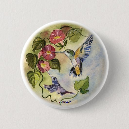 ハミング鳥 缶バッジ (正面)