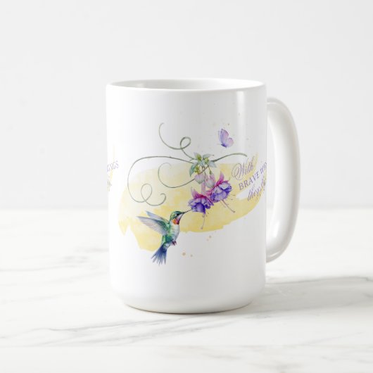 ハミ感動的ドリと蝶 コーヒーマグカップ (正面右)