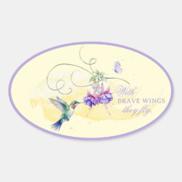 ハミ感動的ドリと蝶 楕円形シール