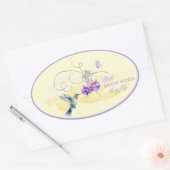 ハミ感動的ドリと蝶 楕円形シール (封筒)