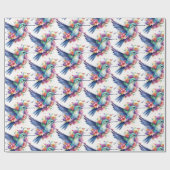 ハミ魅力的ドリ花模様 ラッピングペーパー (フラット)