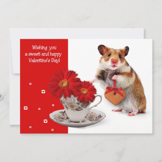 ハムおもしろいスターのバレンタインデーグリーティングカード シーズンカード (正面)