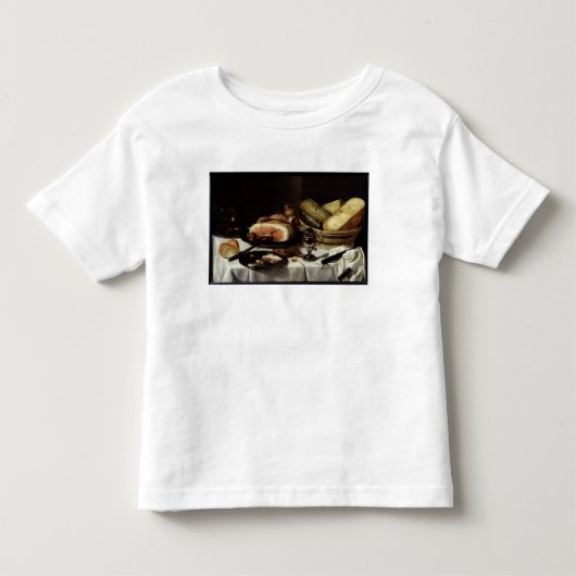 ハムが付いている静物画 トドラーTシャツ (正面)