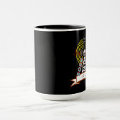 ハムのバイクもしくは自転車に乗る人のスタイルのアマチュア無線のマグがあるために生まれて下さい マグカップ (中央)