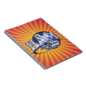 ハムのロゴの青いアマチュア無線オペレータ ノートブック (右側)