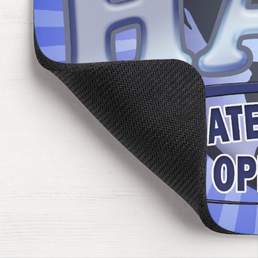 ハムのロゴの青いアマチュア無線オペレータ マウスパッド (コーナー)