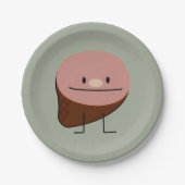 ハムの休日蛋白質の蜂蜜の焼いたなスモークポーク ペーパープレート (正面)