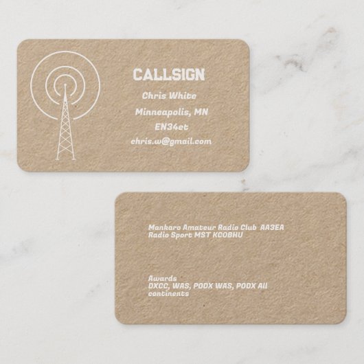 ハムアマチュアラジオ 名刺 (正面/裏面)