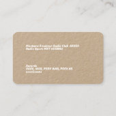 ハムアマチュアラジオ 名刺 (裏面)