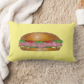 ハムアンドチーズデリサンドイッチサブホアギーグラインダー ランバークッション (ブランケット)