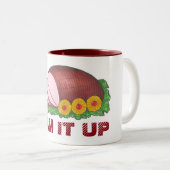ハムイットアップクリスマスおもしろいノベルティフードホリデーマグカップ ツートーンマグカップ (正面右)