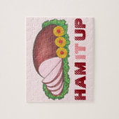ハムイットアップピンクホリデーハムクリおもしろいスマスパズル ジグソーパズル (縦)