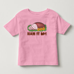 ハムイットアップホリデーおもしろい醜いクリスマスセーター トドラーTシャツ