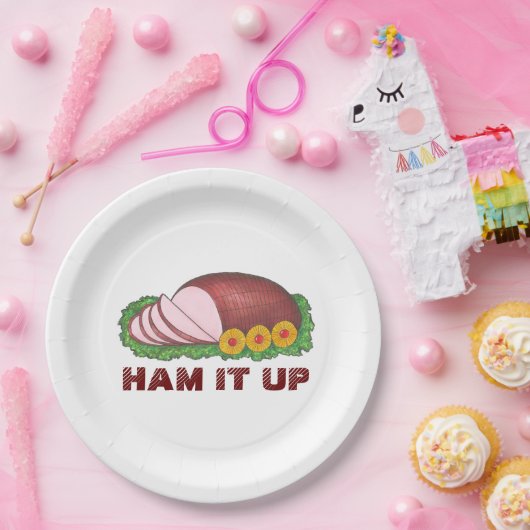 ハムイットアップホリデーハムクリスマスディナーフードプレート ペーパープレート (パーティー)