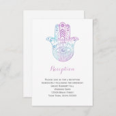 ハムサの手 パープル ブルー 結婚式 披露宴 案内カード エンクロージャーカード (正面/裏面)