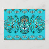 ハムサの手 - ファティマの手の装飾 ポストカード (正面)