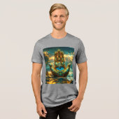 ハムサの手 – ファティマの手 – 禅仏教 トライブレンドTシャツ (正面全面)