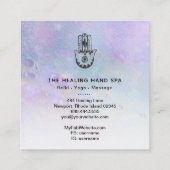 *～*ハムサの手 – 月のヨガのクレーター スクエア名刺 (裏面)