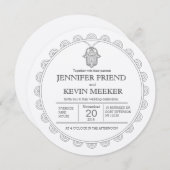 ハムサエレガントラウンド結婚式招待状 招待状 (正面/裏面)