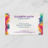 ハムサカラフルハンドペイズリーオーナメント 名刺 (裏面)