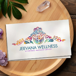 ハムサカラフルハンドペイズリーオーナメント 名刺