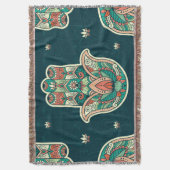 ハムサハムサモロッコユダヤ人の手 スローブランケット (正面縦)