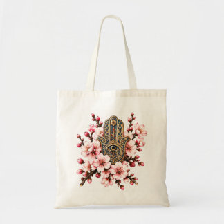 ハムサハンドと邪眼をあしらった梅の花束 トートバッグ