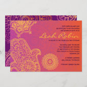 ハムサハンドレッドオレンジバルミツワー招待状 招待状 (正面/裏面)