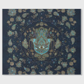 ハムサハンド-ファティマブルー宝石 ラッピングペーパー (フラット)