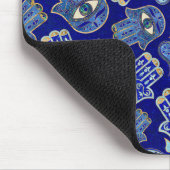 ハムサハンド – ファティマ柄の青い鉱物 マウスパッド (コーナー)