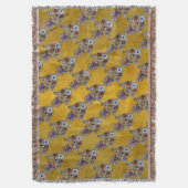 ハムサハートフラワーズオパールアートオン金ゴールド スローブランケット (正面縦)