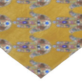 ハムサハートフラワーズオパールアートオン金ゴールド テーブルクロス (アングル)