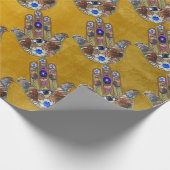 ハムサハートフラワーズオパールアートオン金ゴールド ラッピングペーパー (角)