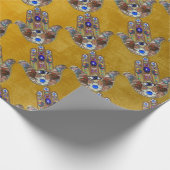 ハムサハートフラワーズオパールアートオン金ゴールド ラッピングペーパー (角)