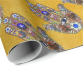 ハムサハートフラワーズオパールアートオン金ゴールド ラッピングペーパー (ロールコーナー)