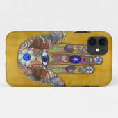 ハムサハートフラワーズオパールアートオン金ゴールド Case-Mate iPhoneケース (裏面(横))