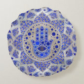 ハムサ手-パールの母の疲労の手 ラウンドクッション (裏面)