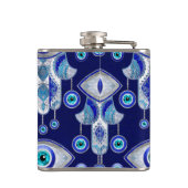 ハムサ手 – 悪の目のパターン フラスク (裏面)