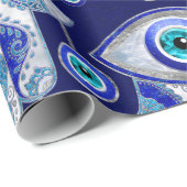 ハムサ手 – 悪の目のパターン ラッピングペーパー (ロールコーナー)