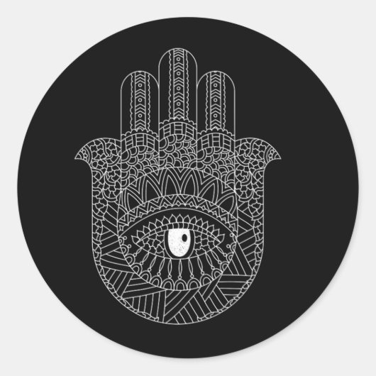 ハムサ記号イスラムアッラコーランクルアギフト ラウンドシール (正面)