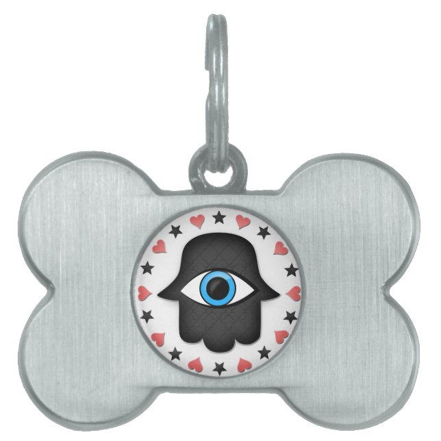 ハムサ・カンサ女神の手の目 ペットネームタグ (正面)