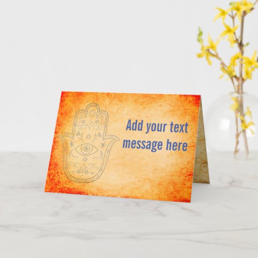 ハムサ カード (黄色い花)