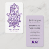ハムサ |パープルウェルネススパマッサージヨガホリスティック 名刺 (正面/裏面)