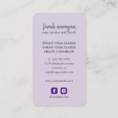 ハムサ |パープルウェルネススパマッサージヨガホリスティック 名刺 (裏面)