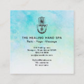 *～*ハムサ – ファティマの手 – 月のヨガのクレーター スクエア名刺 (裏面)