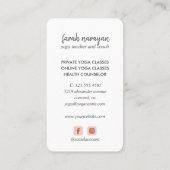 ハムサ |錆ウェルネススパマッサージ用ヨガホリスティック 名刺 (裏面)