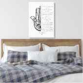 ハムザハンドアンドシェマ祈りの言葉ヘブライ語で包まれたキャンバス キャンバスプリント (インサイチュ (寝室))