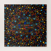 ハムザハンド-ハンドオブファティマカラフルドットアート ジグソーパズル (横)