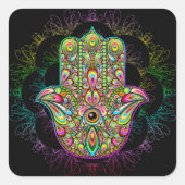 ハムザファトマハンドアサイケデリックート スクエアシール (正面)